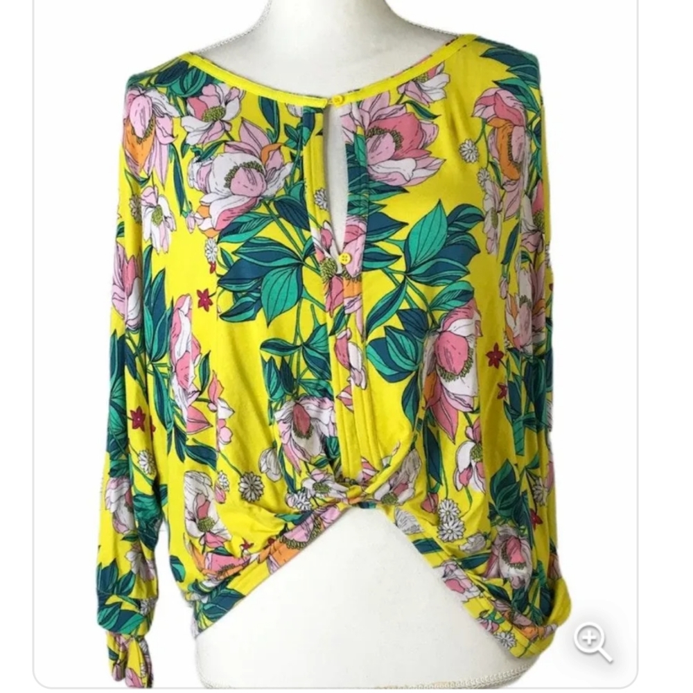 Free People Bat Wing Tie Sleeve Top Women's Sz XS